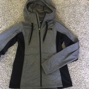 The North Face Grey And Black Fleece Zipped Hoodie